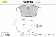 598740 VALEO - 598740 - KLOCKI HAM.FORD MONDEO 3.0 BENZ. 3.02-5.